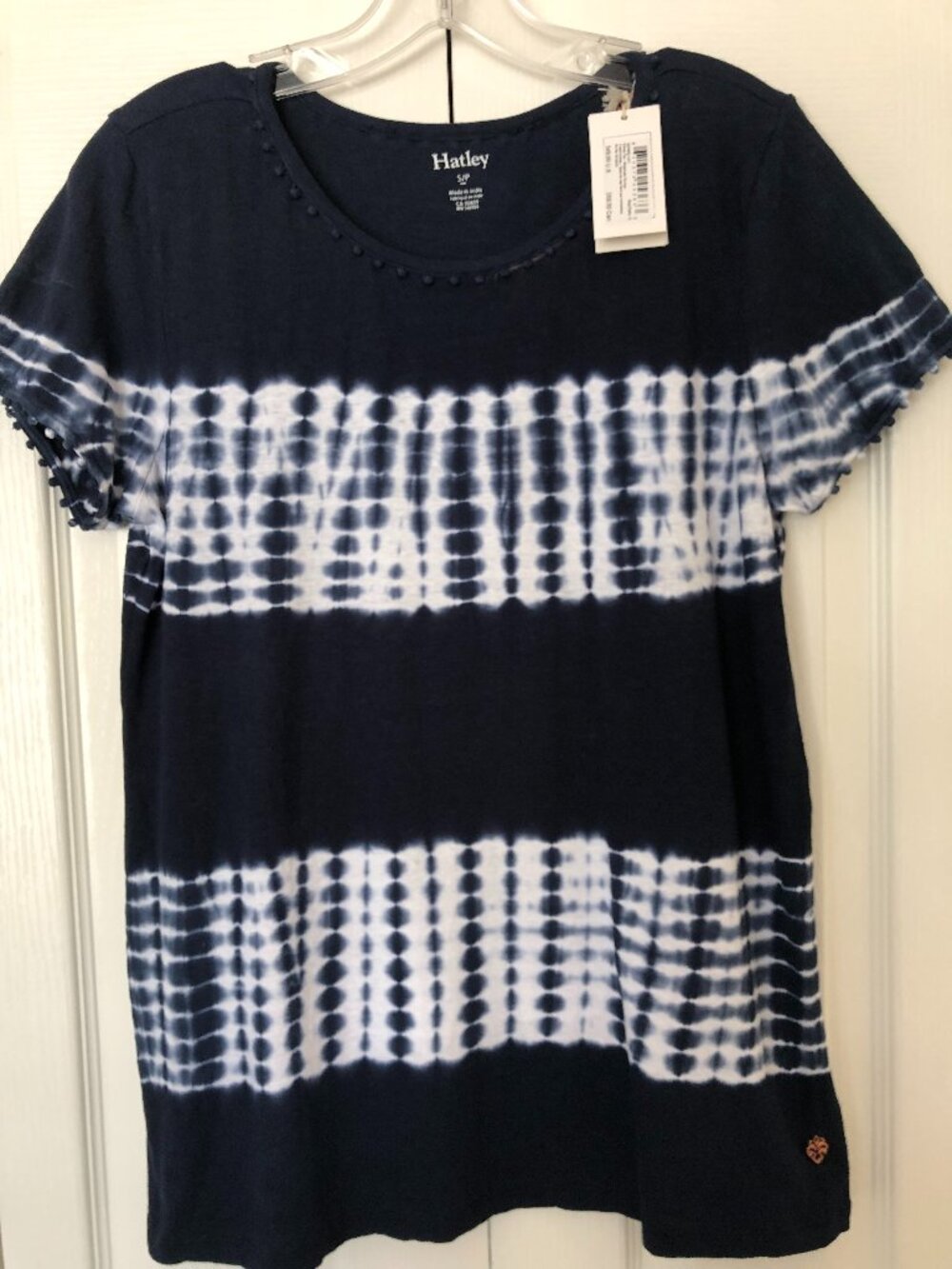 Hatley Short Sleeve Navy White Top Size Small NWT